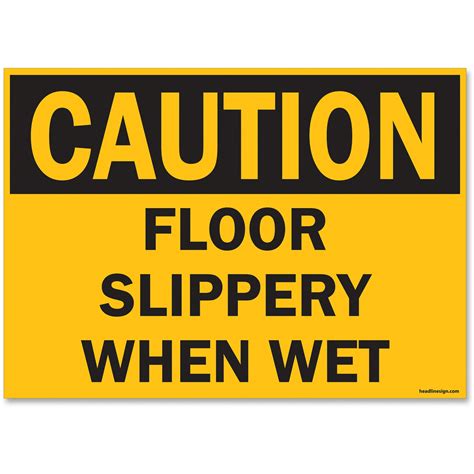 U S Stamp Sign Osha Slippery When Wet Sign Each Caution