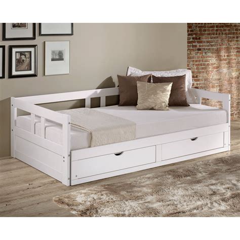 Single Chandler Day Bed With X Under Bed Storage Drawers Arctic White