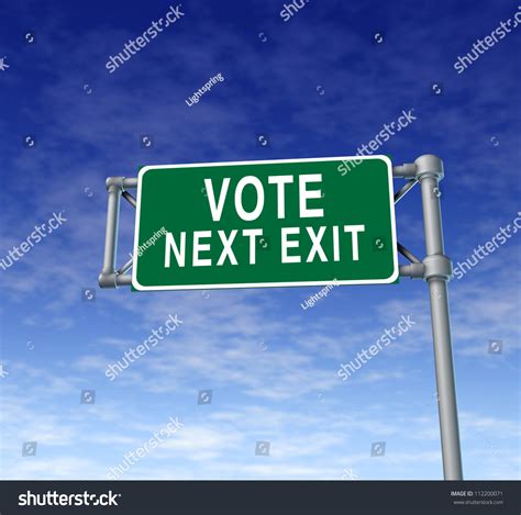 Vote And Voting Highway Traffic Sign As An Elections Symbol For