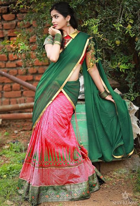 Bhargavi Kunam Half Saree Half Saree Lehenga Sari Hot Bikini Models Saree Styles Long Gown