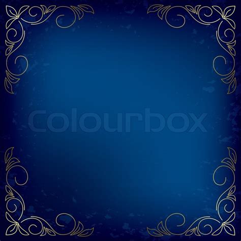 Dark Blue Card With Gold Decor Stock Image Colourbox
