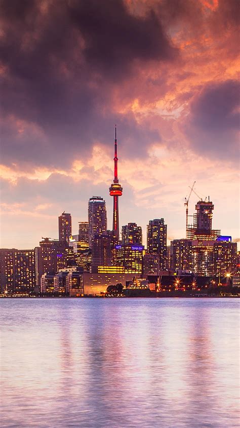 Download Wallpaper 750x1334 Moody Toronto City Cityscape Iphone 7
