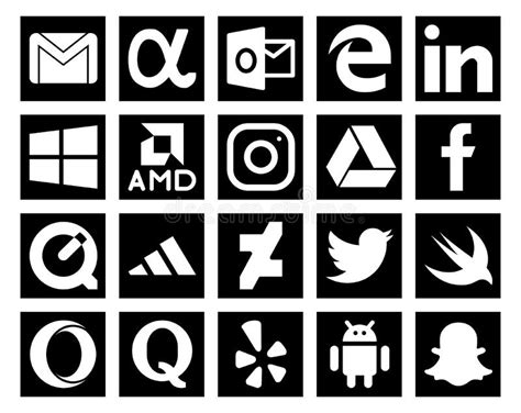 20 Social Media Icon Pack Including Swift Twitter Amd Deviantart