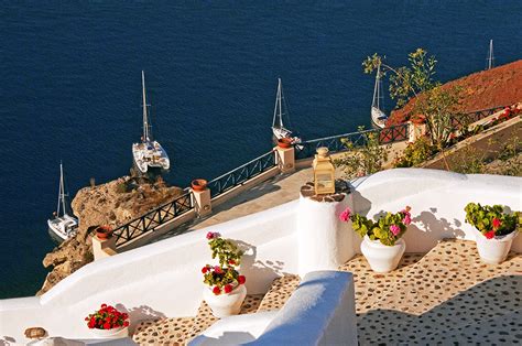 Stairway And Sailboats Oia Santorini Greece Wander Your Way