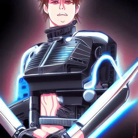 Portrait Of The Terminator Anime Fantasy Illustration Stable