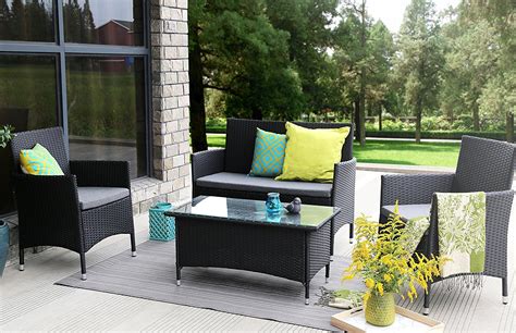 Baner Garden 8 Pieces Outdoor Furniture Complete Patio Wicker Rattan G