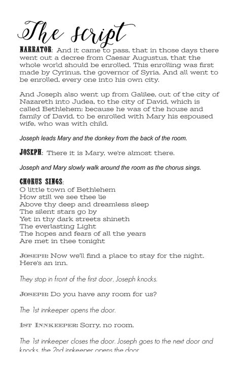 Free Printable Play Christmas Nativity Play Script Printable Templates