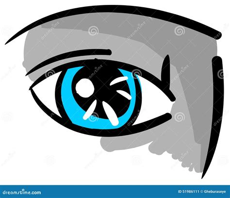 Occhio Azzurro Stilizzato Isolato Illustrazione Vettoriale Immagine
