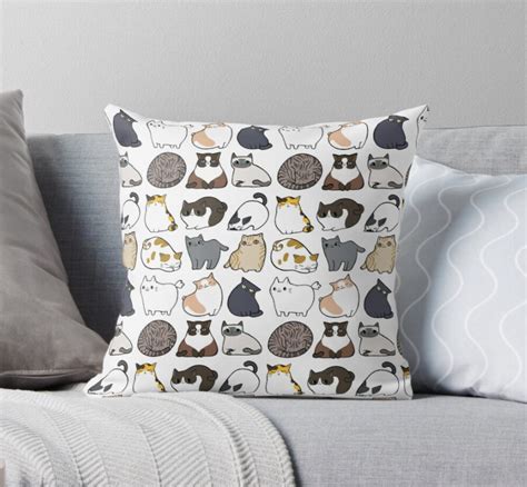 Cat Pillow Case Cute Cat Pillow Covers Spun Polyester Square Etsy