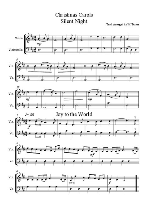 Six Christmas Carols Violincello Duets Download Sheet Music Pdf Violin And Cello Duets
