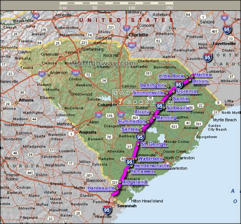 I 95 South Carolina Map Zip Code By City