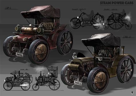 Old Cabs Yingqian Pang Steampunk Vehicle Steampunk Automobile