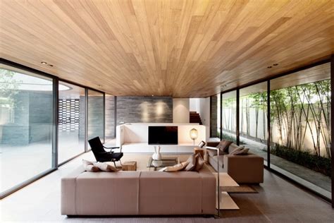 Wood is one of the most popular elements that's used in interior designing, including ceilings. wall house living space 4 | Interior Design Ideas.