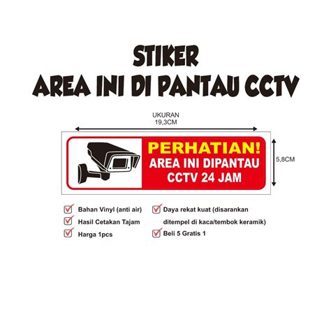 Jual Stiker Vinyl Area Ini Dipantau Cctv Shopee Indonesia