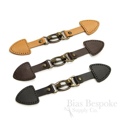7 38 Genuine Leather And Metal Toggle Closures Made In Etsy