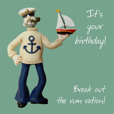 Rum Ration Happy Birthday Card One Lump Or Two Cards Love Kates