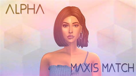 The Sims 4cas Alpha Vs Maxis Match Custom Content Youtube