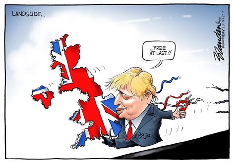 Cartoon Bojos Brexit Landslide Win