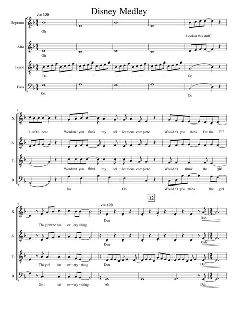 Disney Medley Sheet Music For Voice Download Free In Pdf Or Midi