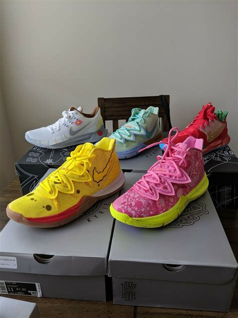 This collection consists of three kyrie 5 models and two kyrie low 2s. Nike Kyrie Irving SpongeBob Collection men's size 11 FULL SET. SpongeBob, Patrick, and Squidward ...
