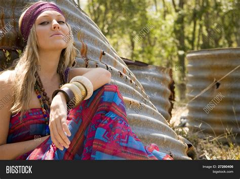 Beautiful Hippie Girl Image And Photo Free Trial Bigstock