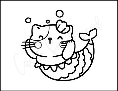 Cute Mermaid Coloring Pages For Kids - Cassie Smallwood