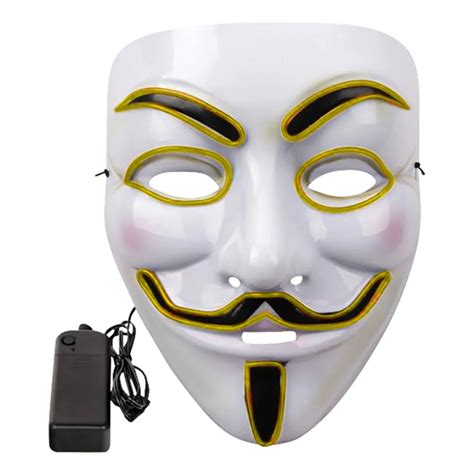 El Wire V For Vendetta Led Mask Gul Presentpresenttips