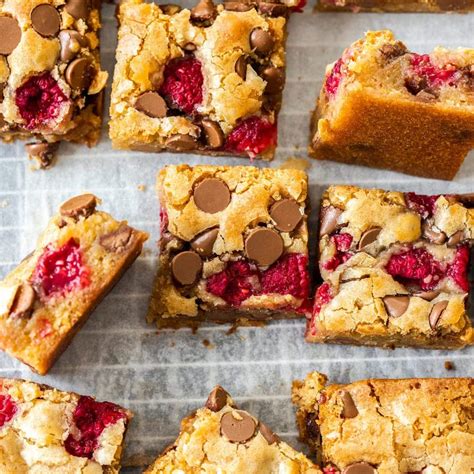 Raspberry Chocolate Chip Blondies Video 1 Bowl And Super Easy