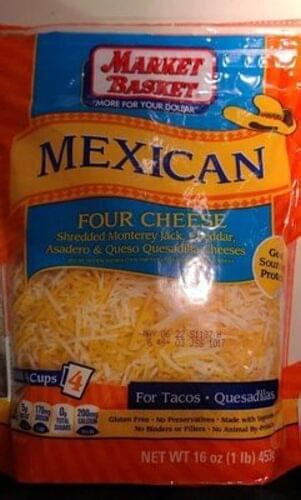 Market Basket Mexican Four Cheese 28 G Nutrition Information Innit