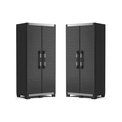 2 X Keter Xl Garage Tall Storage Cabinets Big W