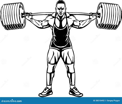 Levantamiento De Pesas Y Powerlifting Vector Ilustración Del Vector