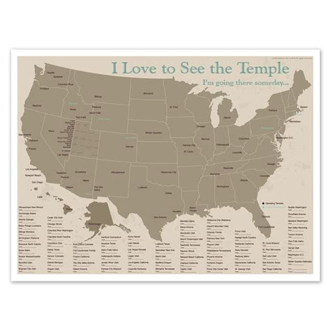 United States Temple Map In Lds Posters On