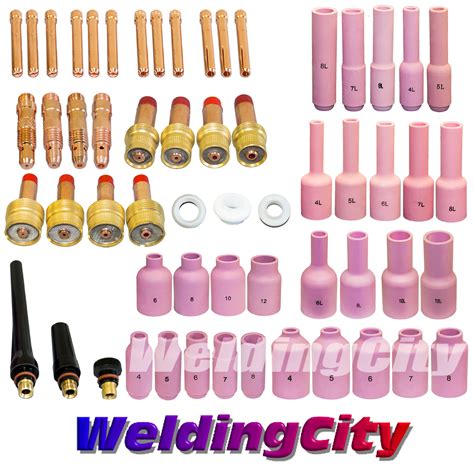 58 Pcs TIG Torch Accessory Kit For Regular Regular Gas Lens And Large