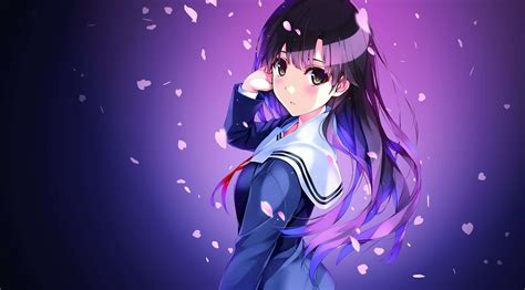 Anime Girl In Purple Sexy Wallpaper Posted By Kenneth Kylie