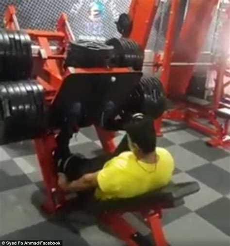 Indian Man Snaps His Knee In Leg Press Machine Accident Daily Mail Online