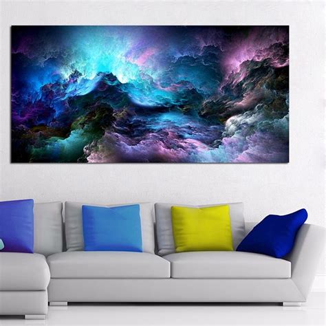 Qkart Wall Art Pictures Living Room Home Abstract Unreal Clouds Canvas