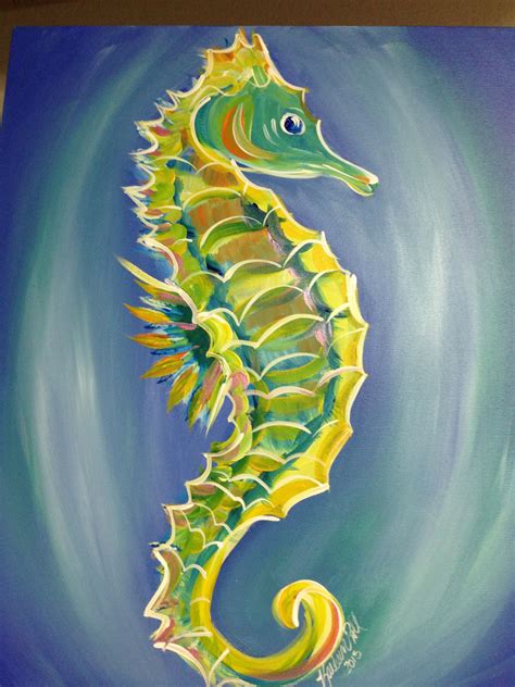 2013 Acrylic Seahorse Seahorse Painting Seahorse Art Painting
