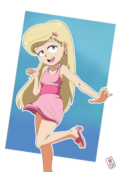 A Cartoon Girl In A Pink Dress Is Dancing