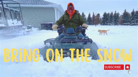 Atv Snow Plowing Video Plowing Lots Of Snow On Long Driveway Youtube