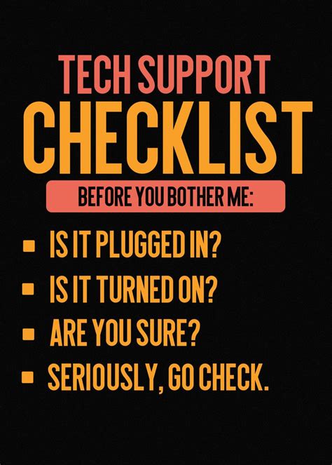 Funny Tech Support Poster Picture Metal Print Paint By Andrea