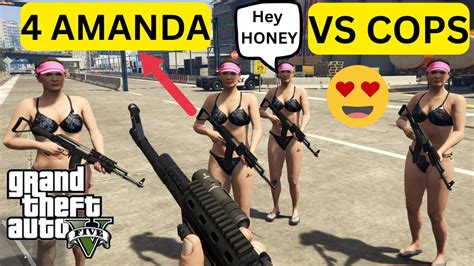 gta v michael and amanda s 5 star cops battle gta5 😱 youtube