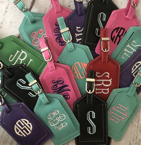 Monogrammed Luggage Tag Leather Luggage Tag Personalized Luggage Tag