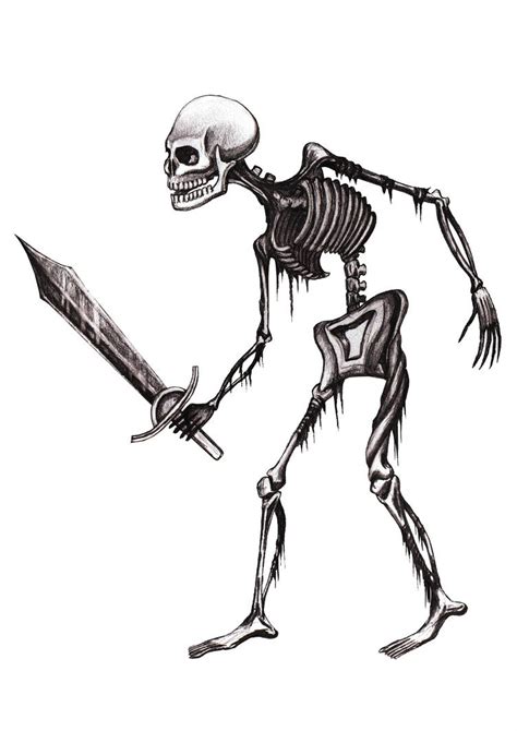 Skeleton Warrior Drawing Free Download On Clipartmag