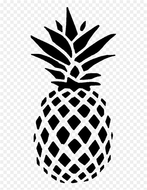 Outline Black And White Pineapple Hd Png Download Vhv