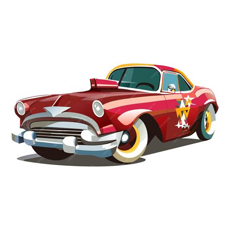 Premium Vector Red Car In Cartoon Style