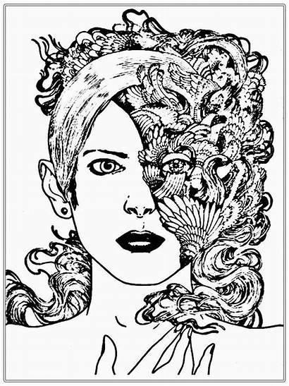 Coloring Pages Faces Adults Realistic Printable Adult