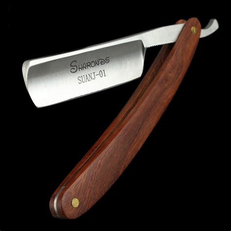 Men Shaver Straight Razor Wood Handle Classic Barber Razor Steel Blade