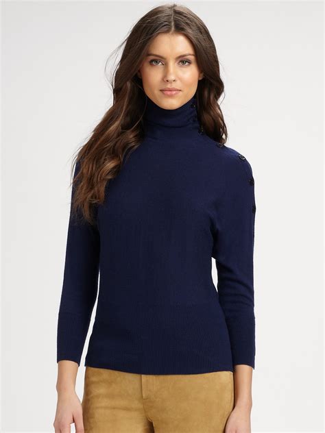 Lyst Ralph Lauren Blue Label Turtleneck Sweater In Natural
