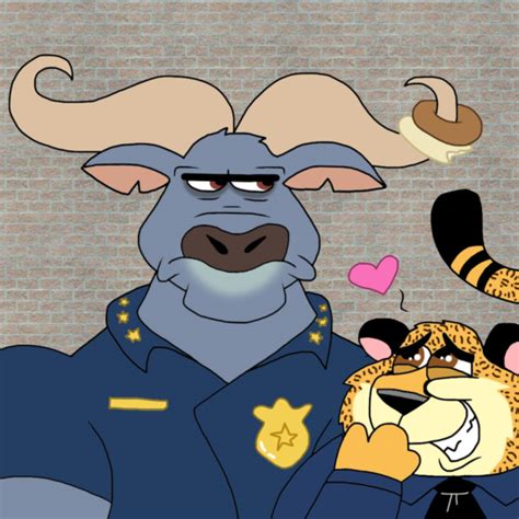 Chief Bogo And Officer Clawhauser By Cookie Lovey On Deviantart