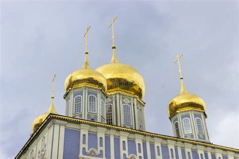 Golden Domes Of The Orthodox Cathedral In The Tula Kremlin Stock Image